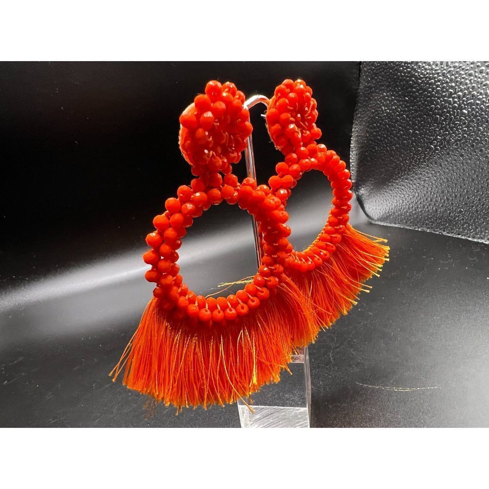 Beaded Statement Earrings - image 3